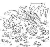 coloriage aigle mangeant sa proie